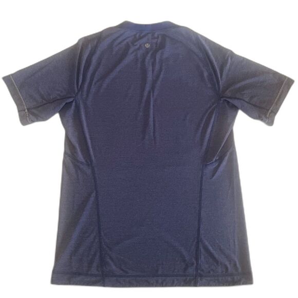Lululemon Heathered Blue Bolt Tech II Athletic Short Sleeve Shirt Size Large - Picture 4 of 5